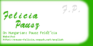 felicia pausz business card